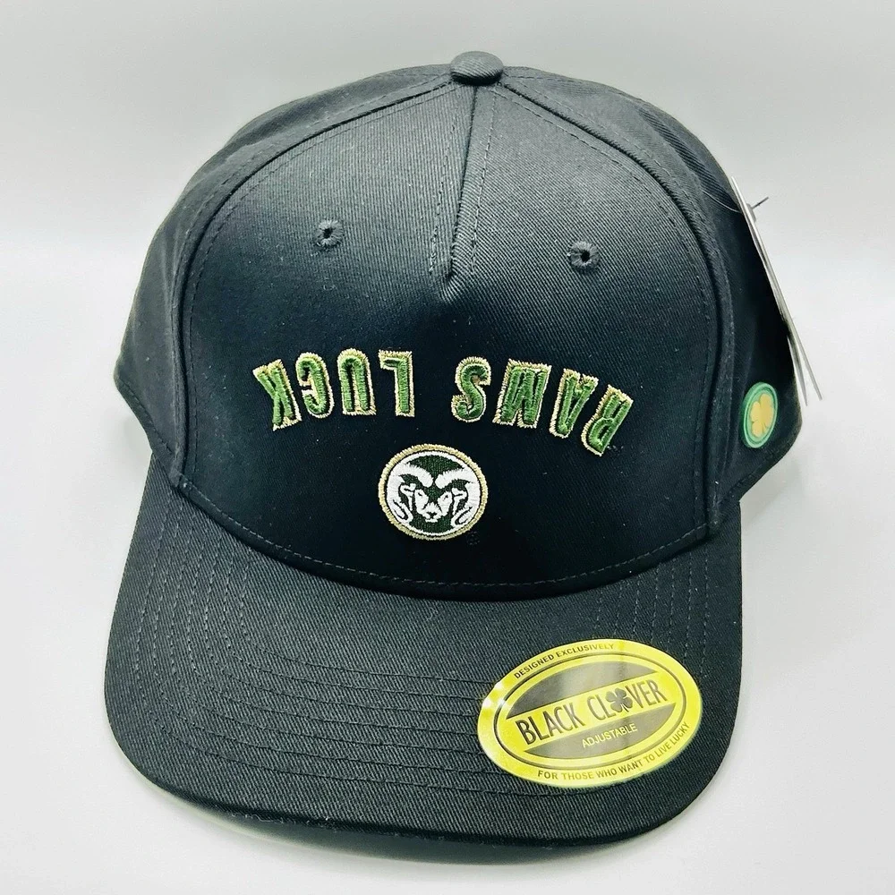Colorado State Rams Black Clover Luck Upside Down Hat Cap Snapback Adjustable